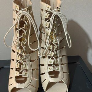 Women's Lace Up Open toe Booties